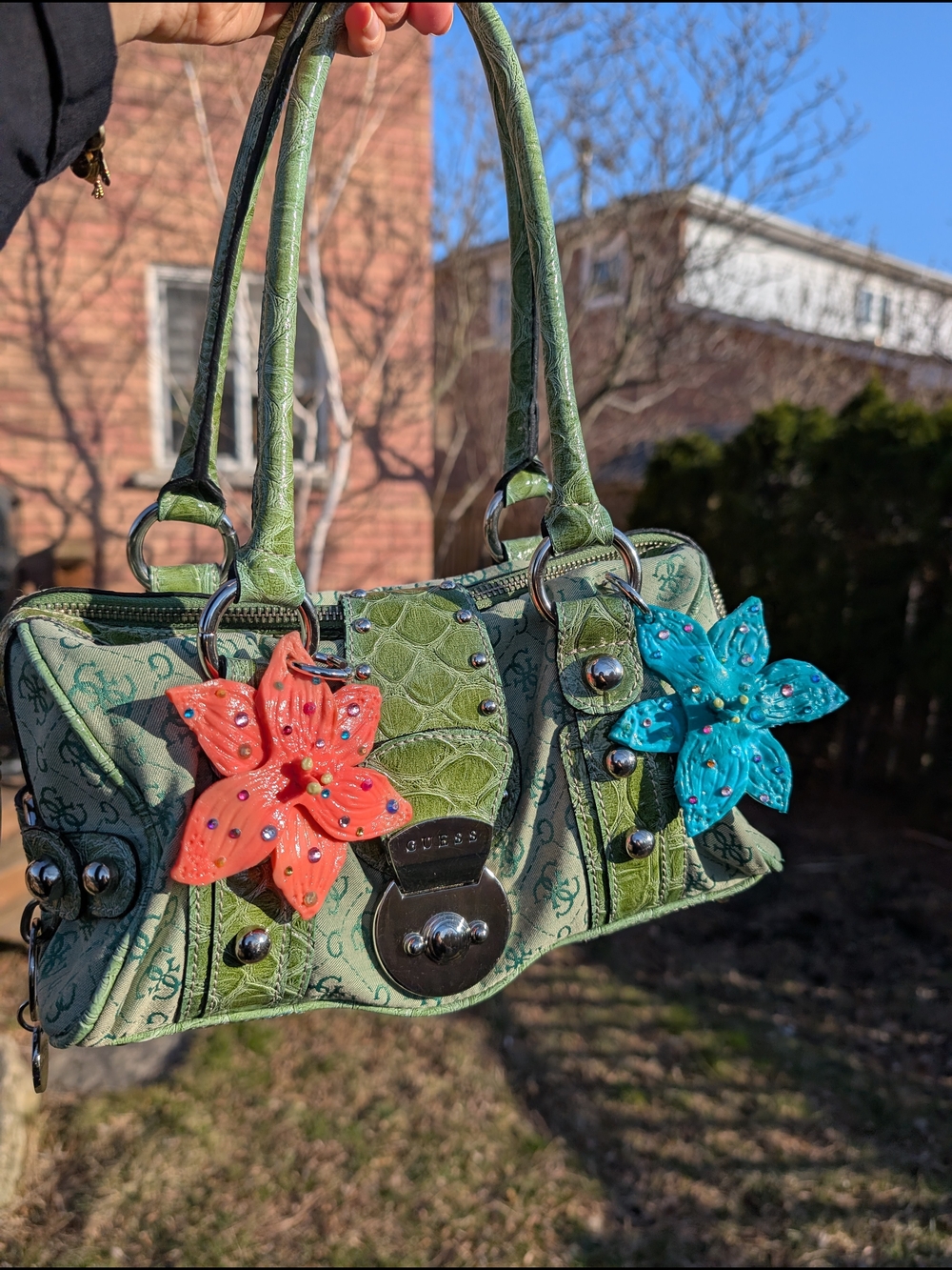 Vintage Y2K GUESS Green Purse